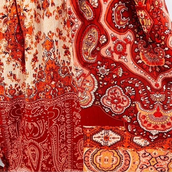 NastyGal Paisley Balloon Sleeve Mini Wrap Dress - Picture 8 of 10